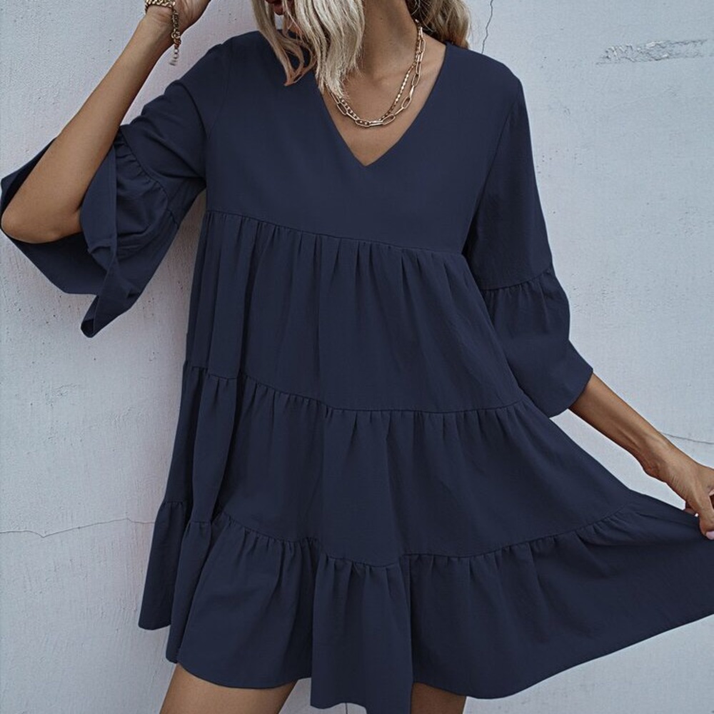 Navy Babydoll Dress